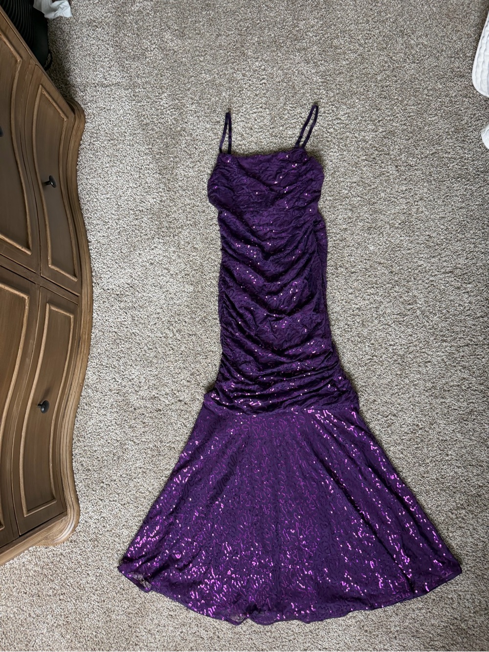 Grace Karin Purple Sequin Mermaid Prom Dress
